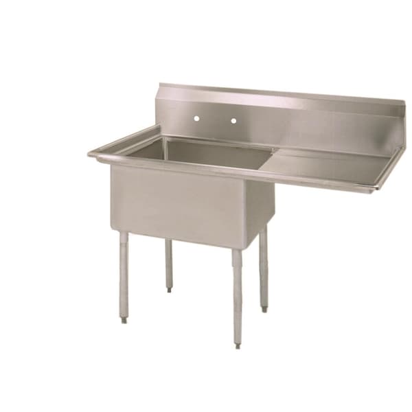 Bk Resources One Compartment Economy Sink 18 in x 18 in, 1, 2, Free Standing, Stainless Steel ES-1-18-12-18R - main